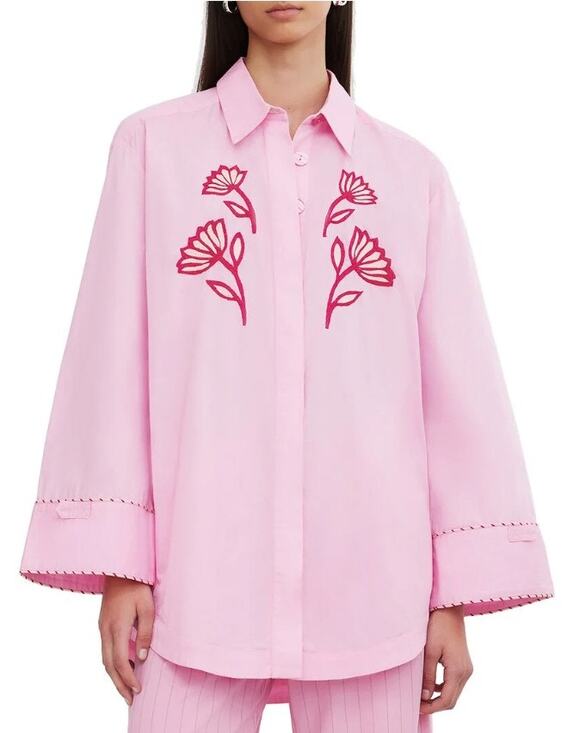 Tuckernuck Tops - Tuckernuck Embroidered Pink Wren Shirt Size 4